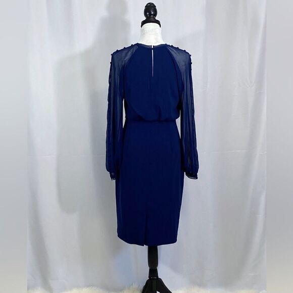 Badgley Mischka Blouson Button-Sleeve Dress size 4 - Picture 6 of 13